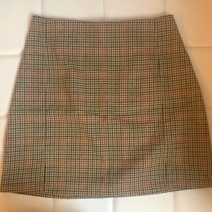 Brandy Melville Brown Plaid Cara Skirt